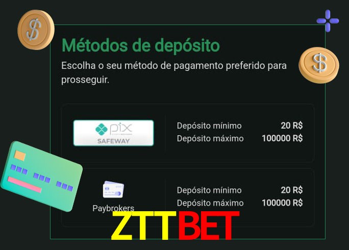 O cassino ZTTBET oferece uma grande variedade de métodos de pagamento